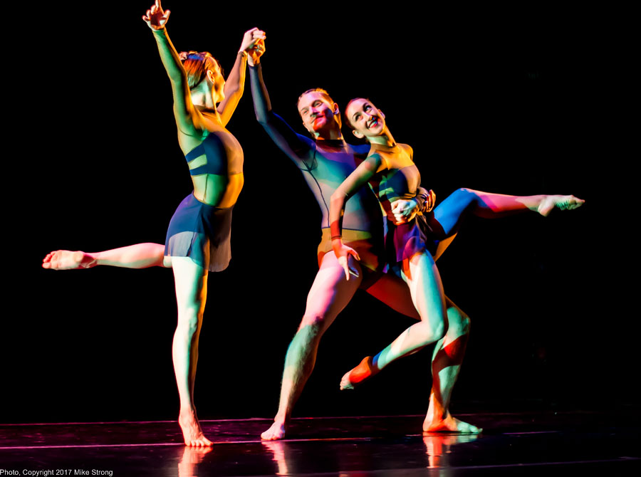 Photo by Mike Strong (KCDance.com) - Bach'd - Maria Halll, Trey Johnson, Hannah Wagner on stage
