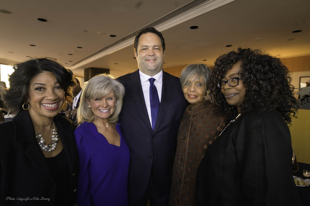 Nikon Z_6 mirrorless at VIP Reception - KCFAA Race, Place & Diversity Awards Dinner 2019 honoring Ben Jealous (center, at left), former National President and CEO of the NAACP and former Democratic candidate for governor of Maryland, at Westin Crown Center ballroom Friday 24 October 2019. At left on the left and at right on the right is Debbie Brooks, President Kansas City Friends of Alvin Ailey. Photo, copyright 2019 Mike Strong with full usage permissions for KCFAA and persons in the pictures.