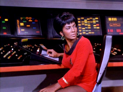 Uhura on Star Trek with PADD